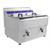 GZL-34 dual-tank countertop gas deep fryer, stainless steel