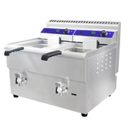 GZL-34 dual-tank countertop gas deep fryer, stainless steel