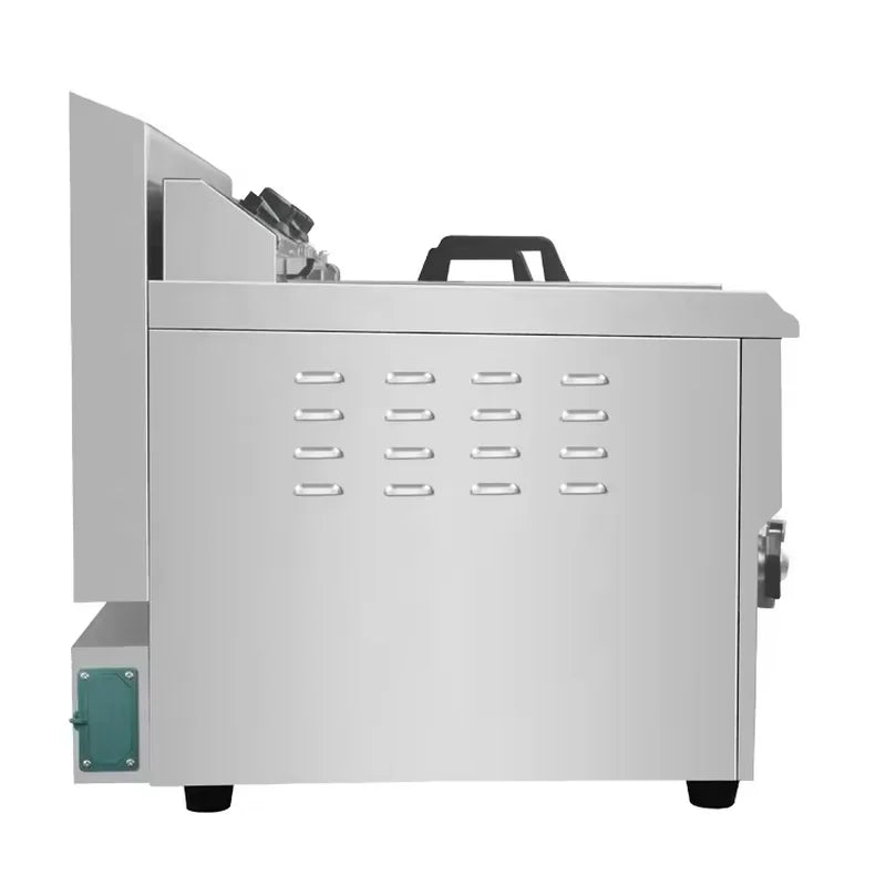 GZL-34 dual-tank countertop gas deep fryer, stainless steel