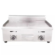 GPL-740-2 commercial gas griddle, 735×410mm flat and grooved plate