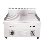 GPL-740-2 commercial gas griddle, 735×410mm flat and grooved plate