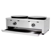 WXL-35-2 double 400mm gas crepe maker, cast-iron plates