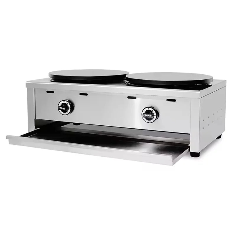 WXL-35-2 double 400mm gas crepe maker, cast-iron plates