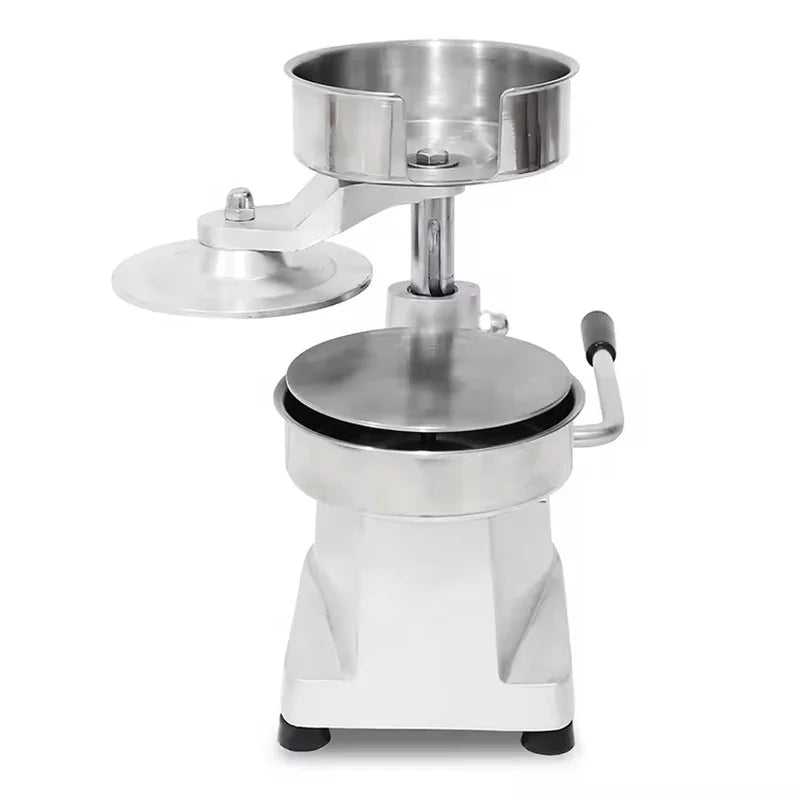 A-100 manual 100mm burger patty press, stainless steel and aluminum base