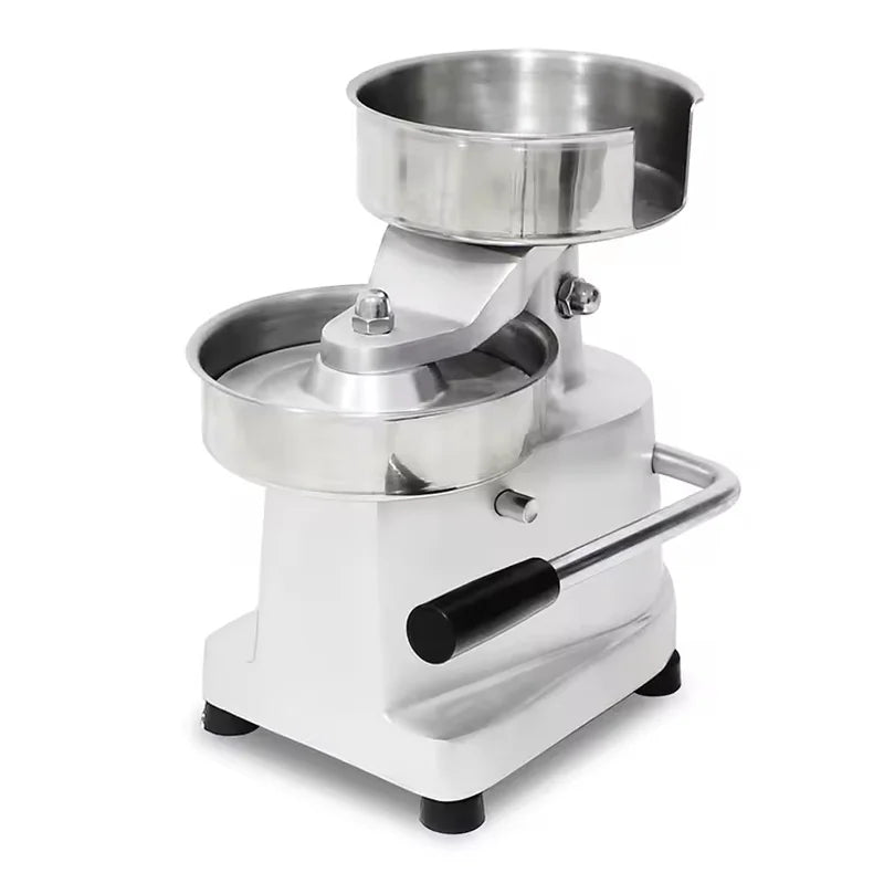 A-100 manual 100mm burger patty press, stainless steel and aluminum base