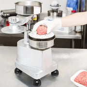 HB-100 manual 100mm burger patty press, 304 stainless steel bowl and aluminium base