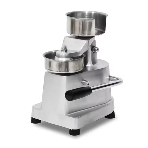 HB-100 manual 100mm burger patty press, 304 stainless steel bowl and aluminium base