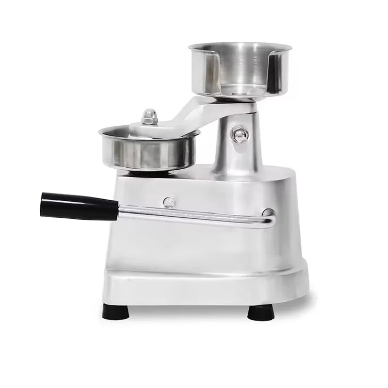 HB-100 manual 100mm burger patty press, 304 stainless steel bowl and aluminium base