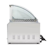 CZ-11W eleven-roller hot dog roller grill with bun warmer drawer, stainless steel