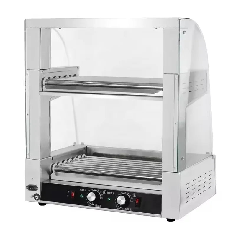 CZ-15 fourteen-roller hot dog roller grill, stainless steel
