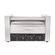 CZ-9W nine-roller hot dog roller grill with warmer drawer, stainless steel