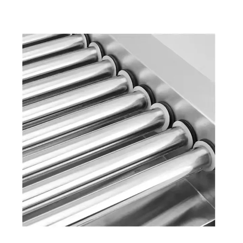 CZ-9W nine-roller hot dog roller grill with warmer drawer, stainless steel