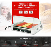 CZ-9 nine-roller hot dog roller grill with timer, stainless steel