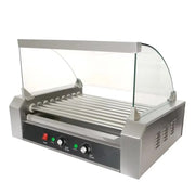 CZ-9 nine-roller hot dog roller grill with timer, stainless steel