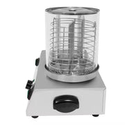 HDW-4 electric hot dog steamer with glass container and bun sticks, stainless steel