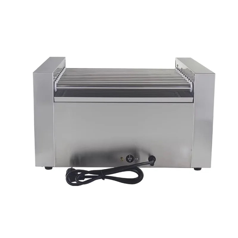 KG-11W eleven-roller hot dog roller grill with warmer drawer, stainless steel