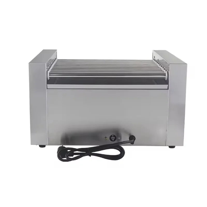 KG-11W eleven-roller hot dog roller grill with warmer drawer, stainless steel