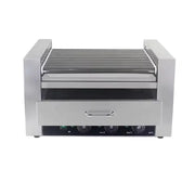KG-11W eleven-roller hot dog roller grill with warmer drawer, stainless steel