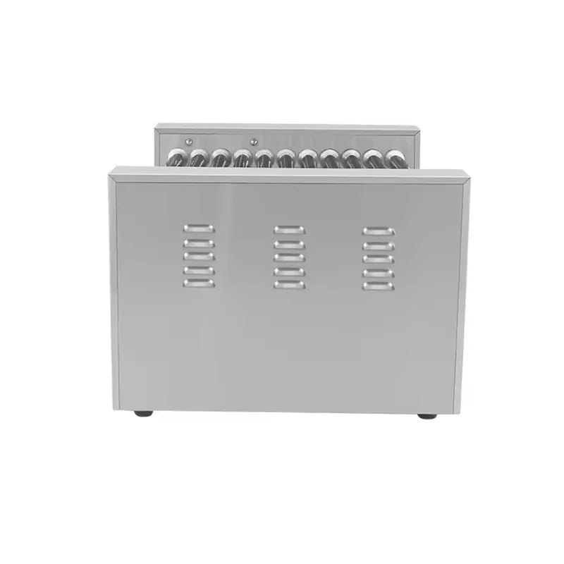 KG-11W eleven-roller hot dog roller grill with warmer drawer, stainless steel