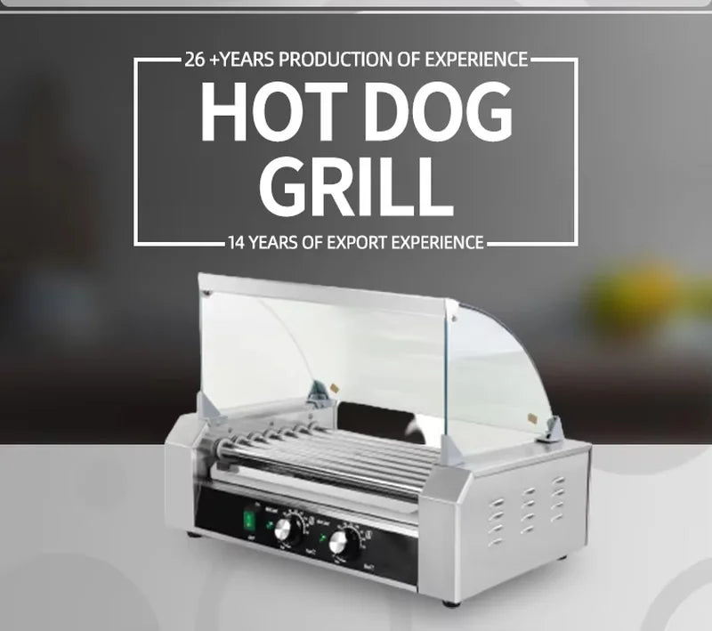 KG-9 nine-roller hot dog roller grill, stainless steel