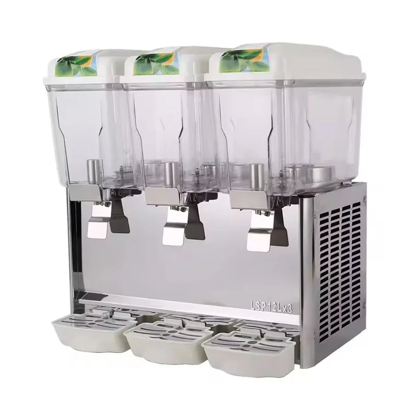 LSJ-12L\*3 triple-bowl commercial cold juice dispenser, 3 × 12L