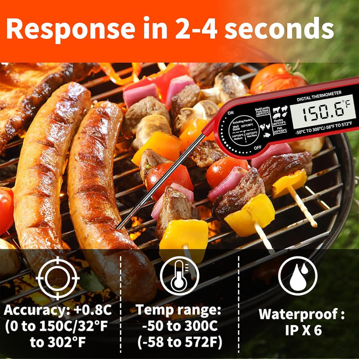 *TempSprite Wireless Smart Meat Thermometer with APP, 500FT Bluetooth, LCD-Enhanced Booster for Turkey Beef Rotisserie BBQ Grill Oven Smoker