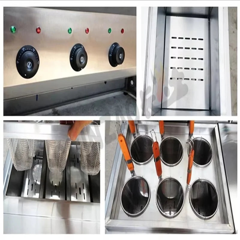 ZML-6+1 6-basket commercial pasta cooker with bain marie