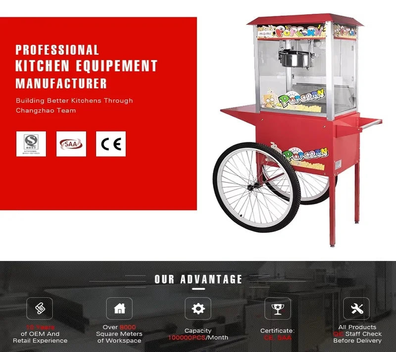 CHZ-6A commercial oil-popped stainless-steel popcorn machine