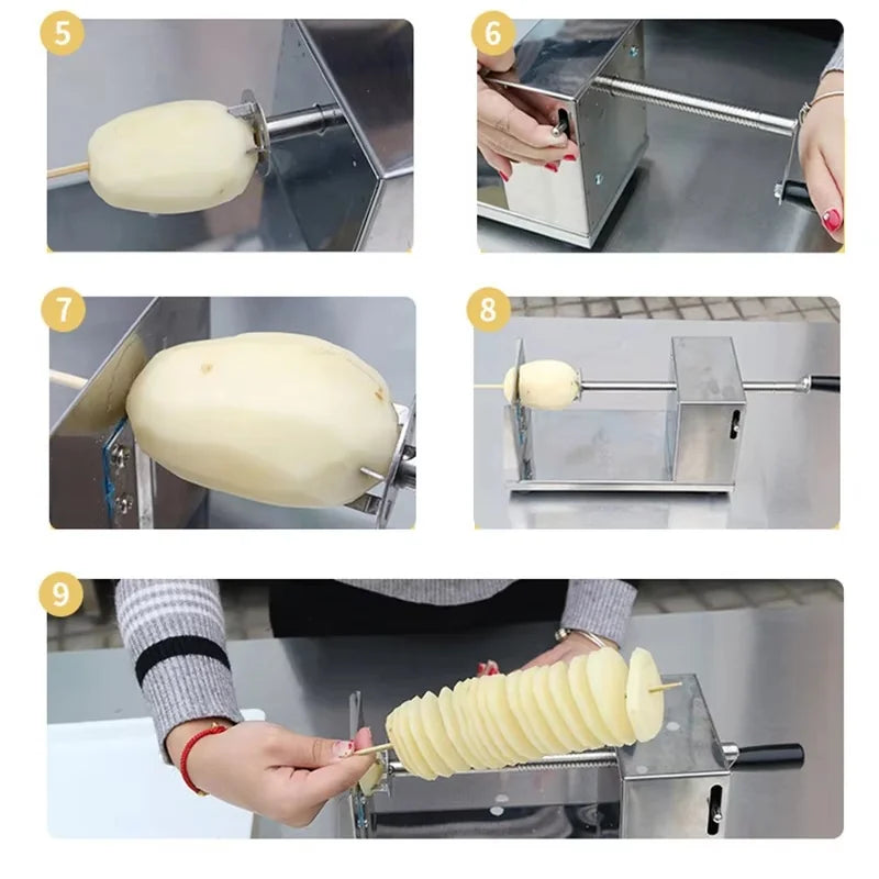 JG-10 hand-operated manual potato spiral slicer, stainless steel