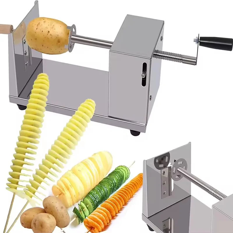 JG-10 hand-operated manual potato spiral slicer, stainless steel