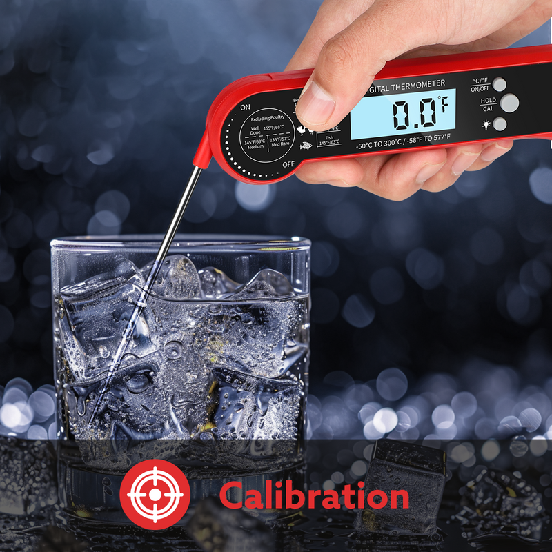 *TempSprite Instant Read Meat Thermometer Digital, ipx6 Candy Milk Coffee Food Cooking Thermometer with Backlight, Calibration, and Foldable Probe for Grilling