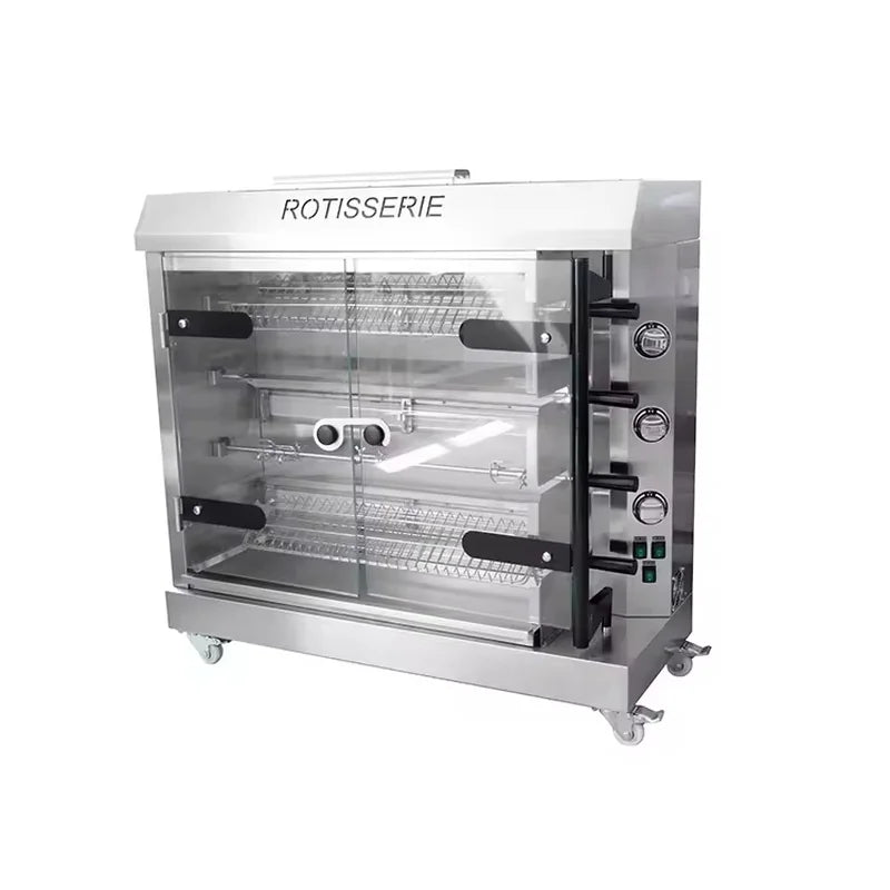 KJL-4G gas commercial chicken rotisserie in stainless steel