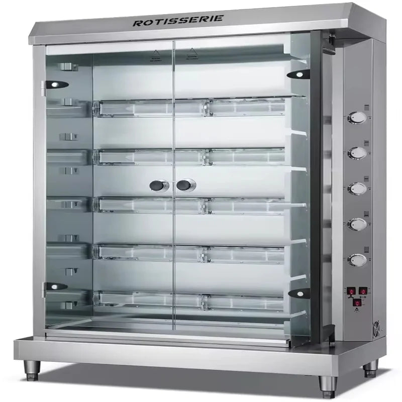 KJL-G gas commercial chicken rotisserie in stainless steel