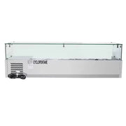 RT-1500-2 refrigerated salad showcase with 1/3 GN pans, chilled topping rail