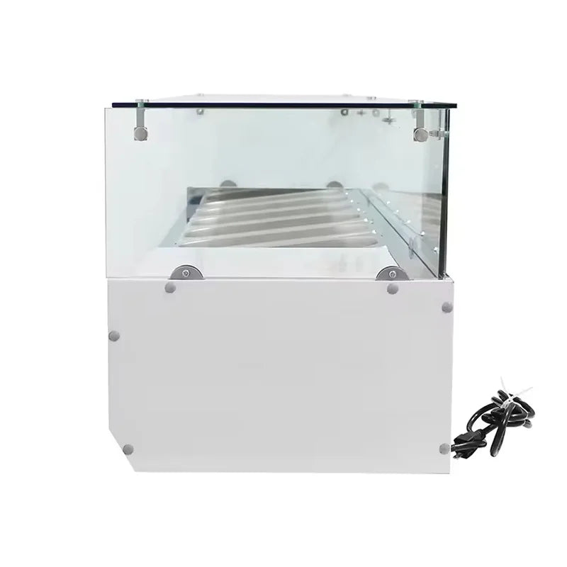 RT-1500-2 refrigerated salad showcase with 1/3 GN pans, chilled topping rail