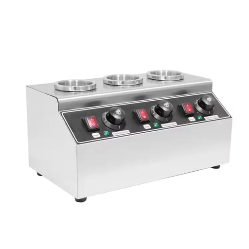 QK-3 commercial 4-tank electric sauce warmer dispenser stainless steel