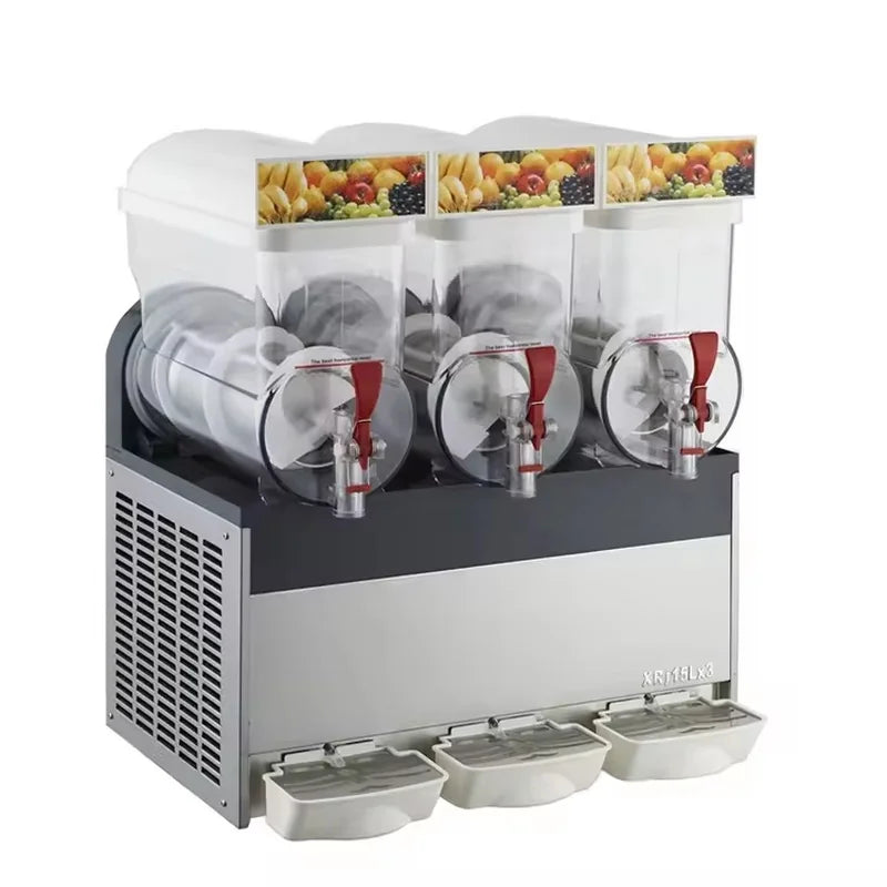 XRJ-15L\*3 triple-tank commercial slush and cold drink machine, 3 × 15L