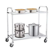 ST-L2 two-tier stainless steel service trolley with square-tube frame