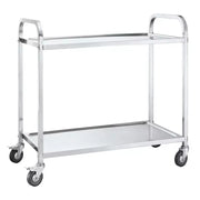 ST-L2 two-tier stainless steel service trolley with square-tube frame