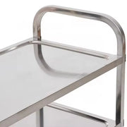 ST-L2 two-tier stainless steel service trolley with square-tube frame