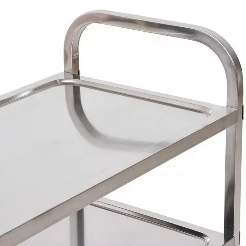 ST-L2 two-tier stainless steel service trolley with square-tube frame