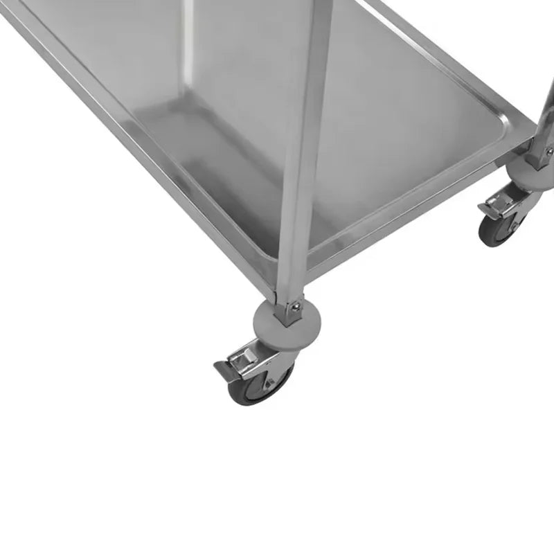ST-L2 two-tier stainless steel service trolley with square-tube frame