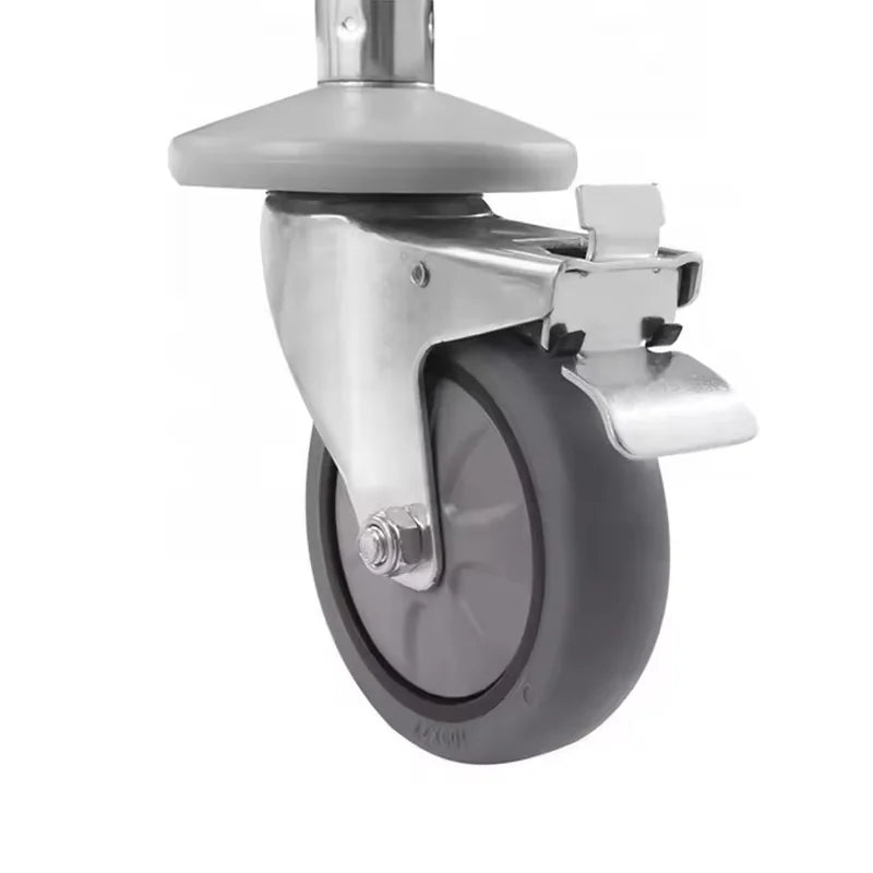 ST-L2 two-tier stainless steel service trolley with square-tube frame