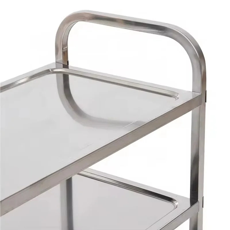 ST-M3 stainless steel service trolley with round-tube frame