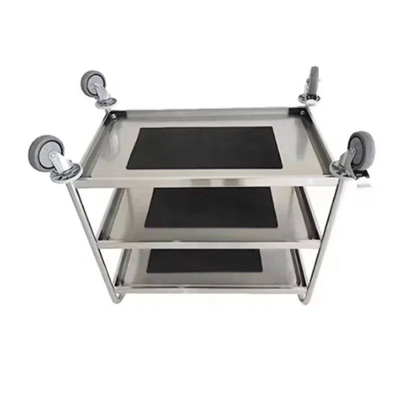 ST-M3 stainless steel service trolley with round-tube frame