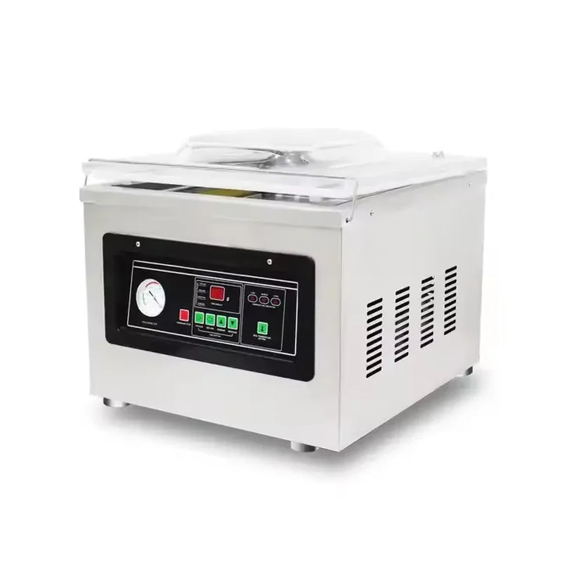 DZ-400/2F dual-seal chamber vacuum sealer, stainless steel