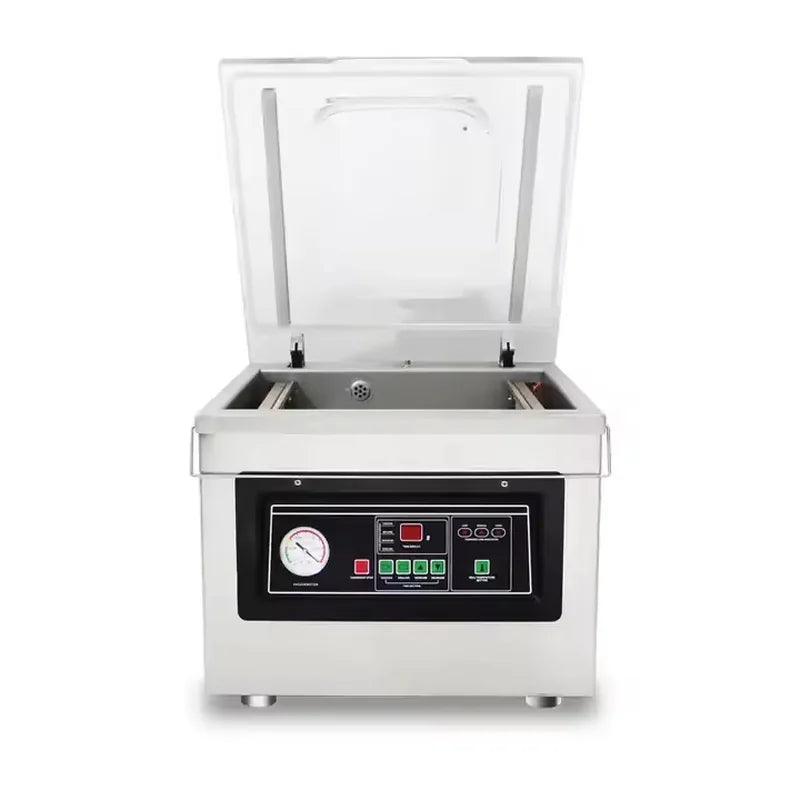 DZ-400/2F dual-seal chamber vacuum sealer, stainless steel