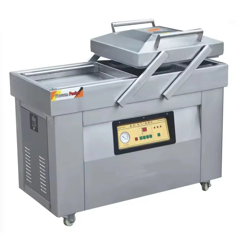 DZ-500/2SB floor-standing industrial chamber vacuum sealer, stainless steel
