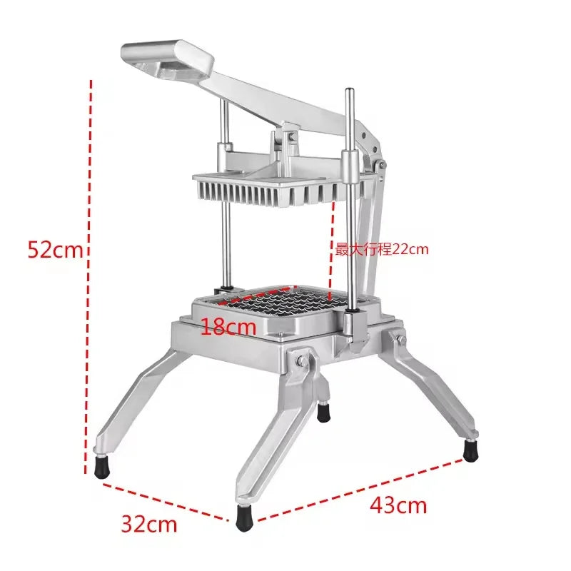 JG-12 manual hand-press vegetable cutter, aluminium and stainless steel