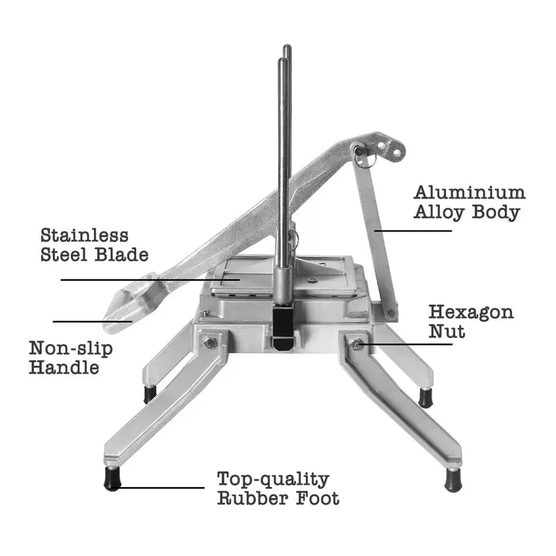 JG-12 manual hand-press vegetable cutter, aluminium and stainless steel
